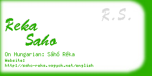 reka saho business card